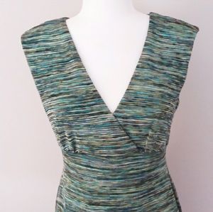 Connected Apparel Green Tweed Sheath Dress Size10P